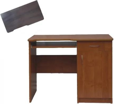 Kancelársky počítačový stôl šírka 93 cm so zásuvkou a dvierkami Šedá platinová