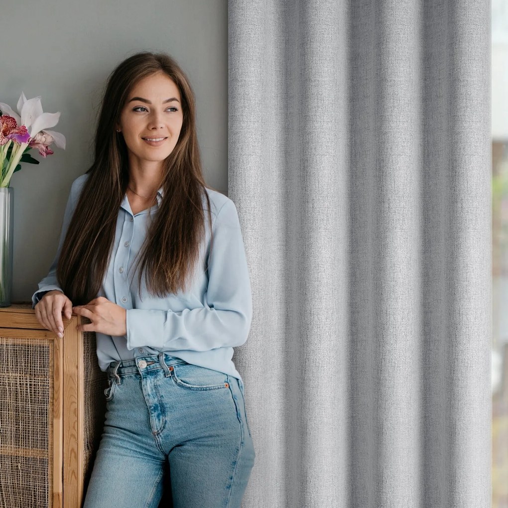 ZÁVES NA KRÚŽKOCH LINDA 140X250 CM SIVÁ