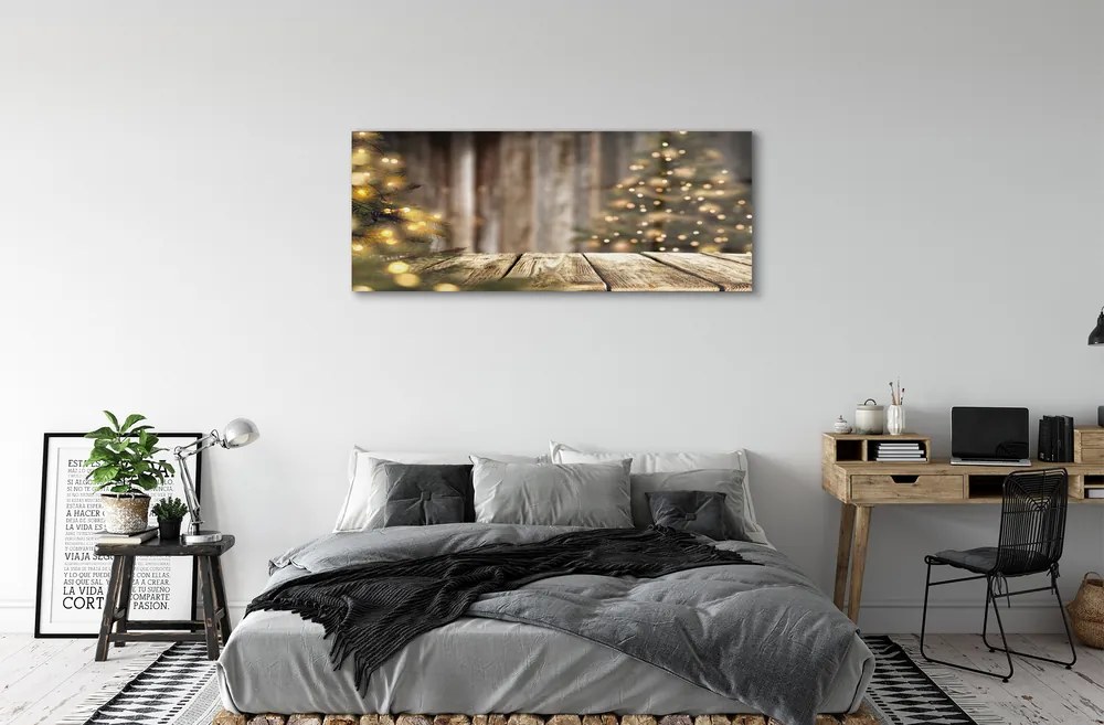 Obraz na akrylátovom skle Dosky vianočné stromčeky 120x60 cm