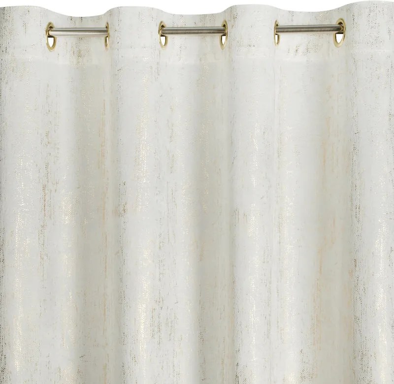 Dekorstudio Hotový zamatový záves DARA s lesklou potlačou – krémový, 140 × 250 cm