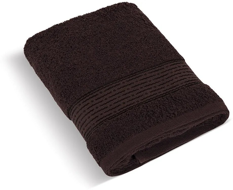 Froté uterák 50x100cm prúžok 450g tmavo hnědá