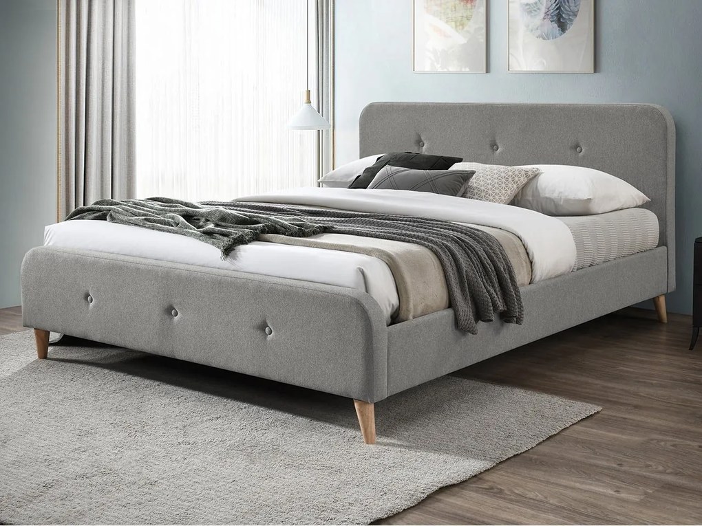 Manželská posteľ 180 cm Lomaha New (sivá) (s roštom). Vlastná spoľahlivá doprava až k Vám domov. 1104383