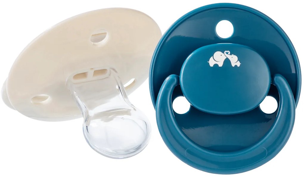 Cumlík silikónový symetrický Eco 2ks 0m+ Sand/Blue
