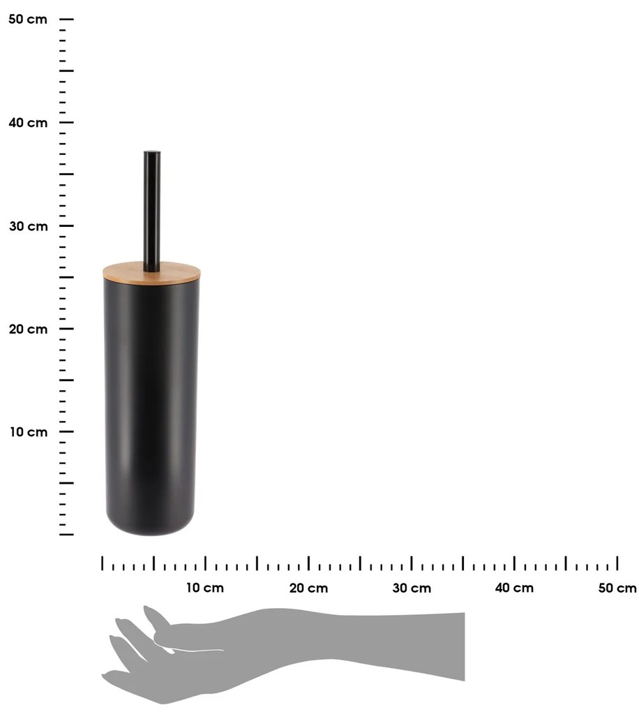 WC kefa Besson, čierna/s drevenými prvkami