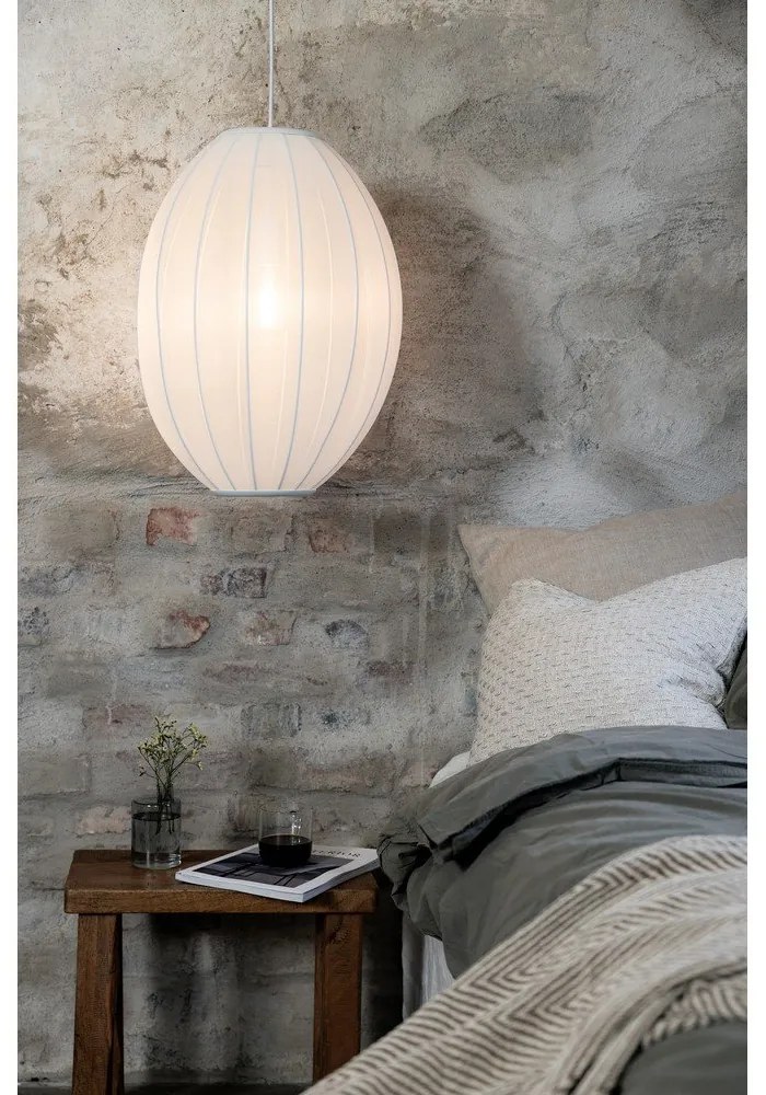 Biele závesné svietidlo s textilným tienidlom ø 40 cm Florence – Markslöjd