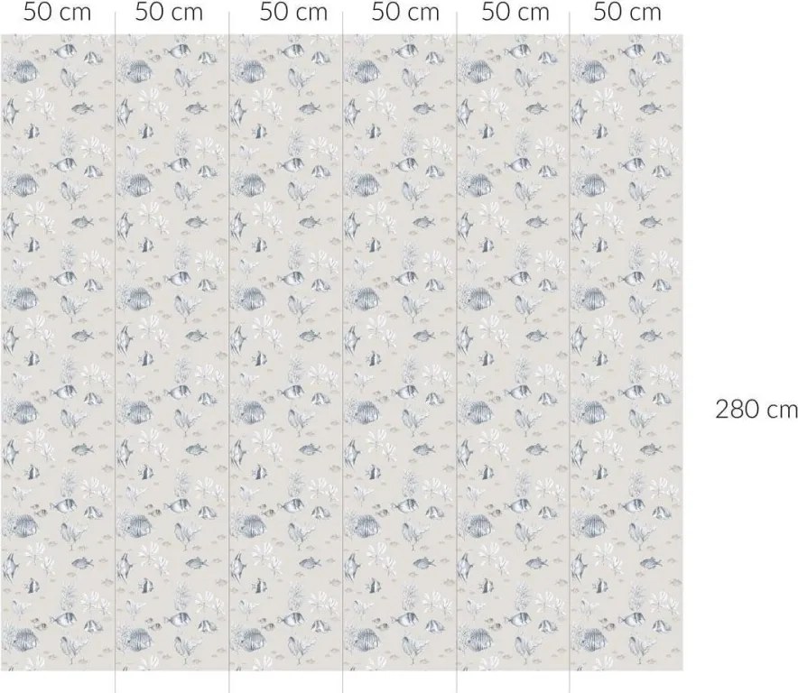 Tapeta čiernobielej rybičky béžová 280x50 cm