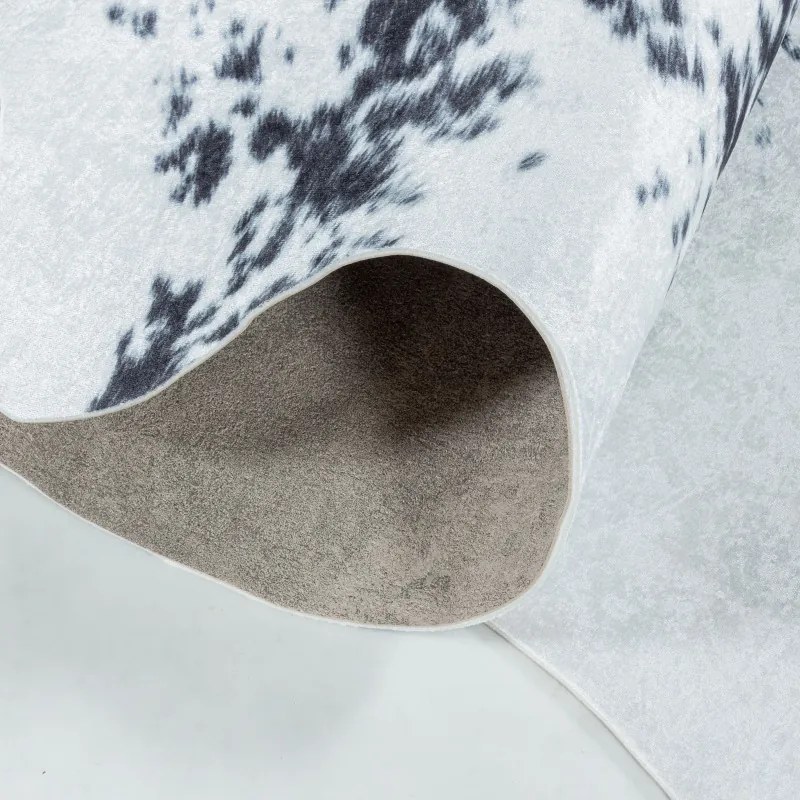 Kusový koberec Etosha 4114 black (tvar kožušiny), 100x135 tvar kožešiny, čiernobiela, chodba / predsieň, Ayyildiz