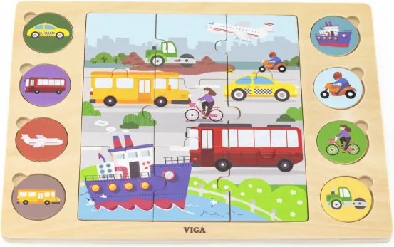 Puzzle súprava Viga 44742 - dopravné prostriedky