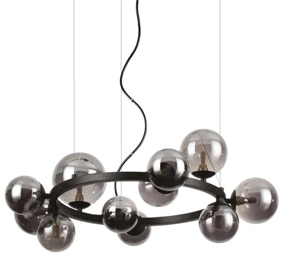 Ideal Lux - LED Luster na lanku PERLAGE 11xG9/3W/230V pr. 73 cm čierna/dymová