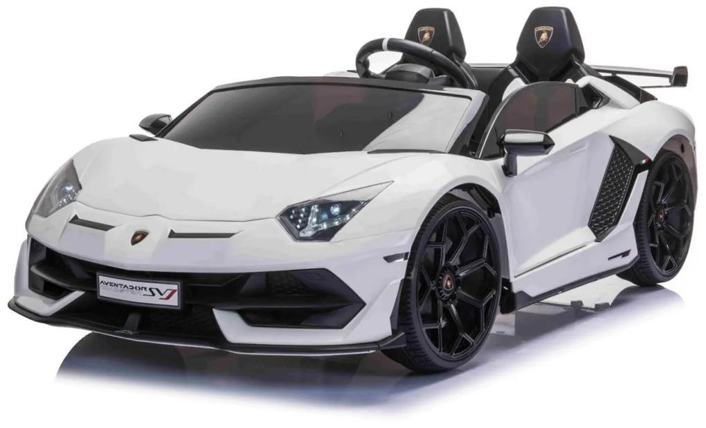 RAMIZ ELEKTRICKÉ AUTÍČKO - Lamborghini SVJ DRIFT - Biele  - 2 x 25 000 otáčok za minútu  - 2x12V7Ah BATÉRIA - 2023