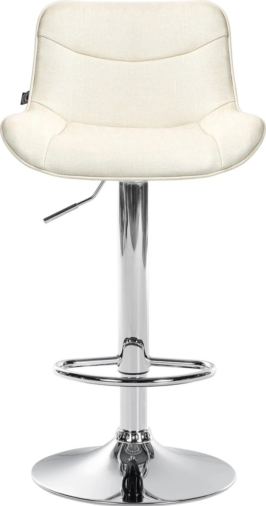 Barová stolička Vonore - látka, chróm rám - Krémová