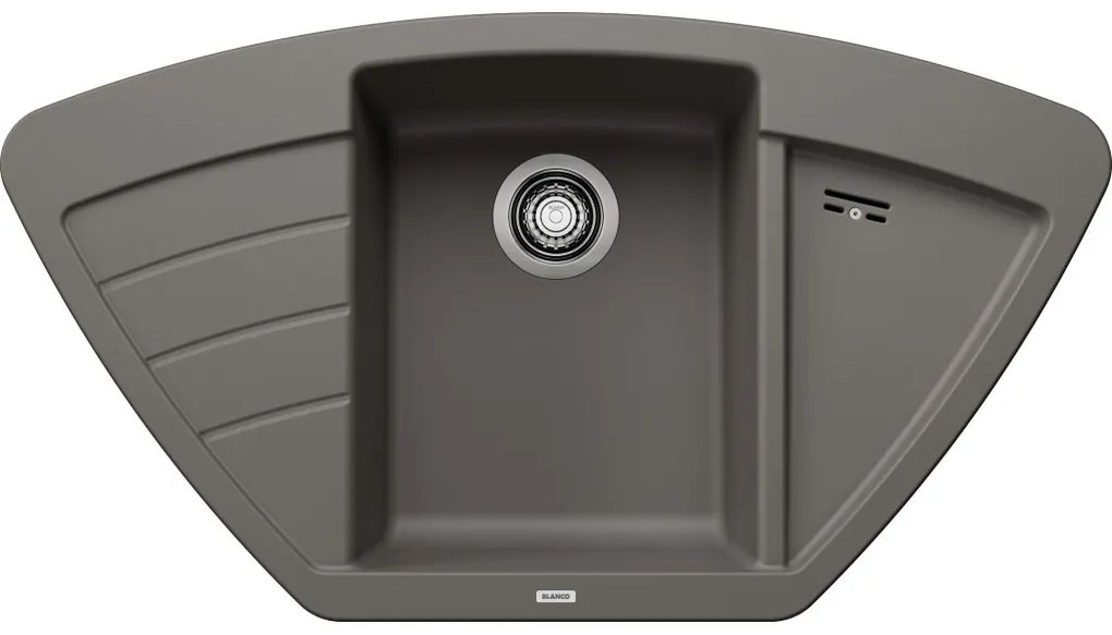 Blanco Zia 9 E, silgranitový drez 930x510x180 mm, 1-komorový, sivá vulkán, BLA-527395