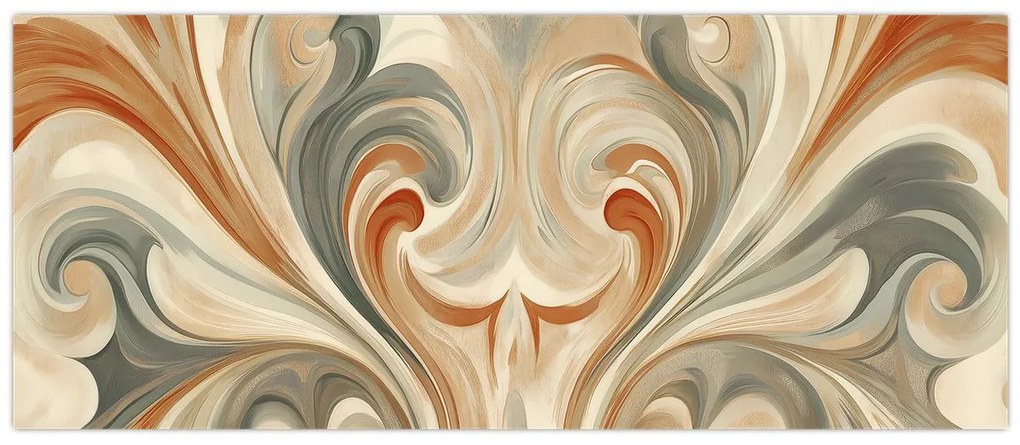 Obraz - Vír v zemitých farbách (120x50 cm)
