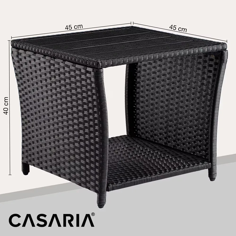 InternetovaZahrada Ratanový stolík Vedis 45x45x40 cm - čierny
