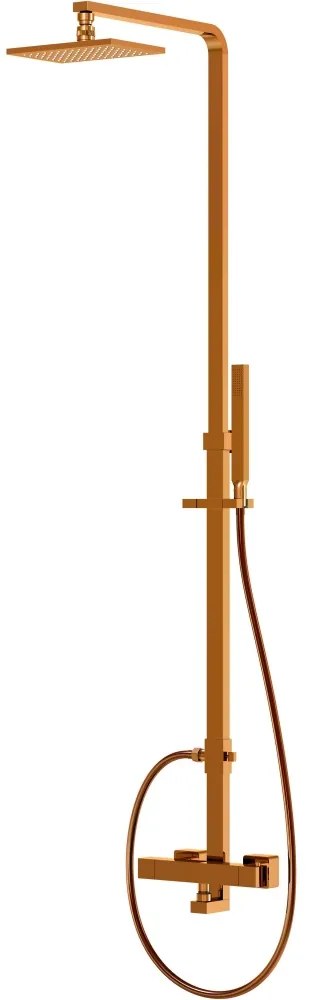 STEINBERG 160 nástenný sprchový systém s termostatom, horná sprcha 220 x 145 mm, tyčová ručná sprcha 1jet, ružové zlato, 1602721RG