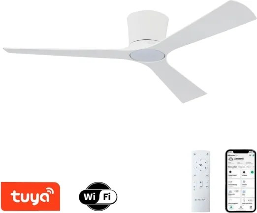 ZEVENTI - LED stropný ventilátor AUREX LED/24W/230V Wi-Fi Tuya biely + diaľkové ovládanie