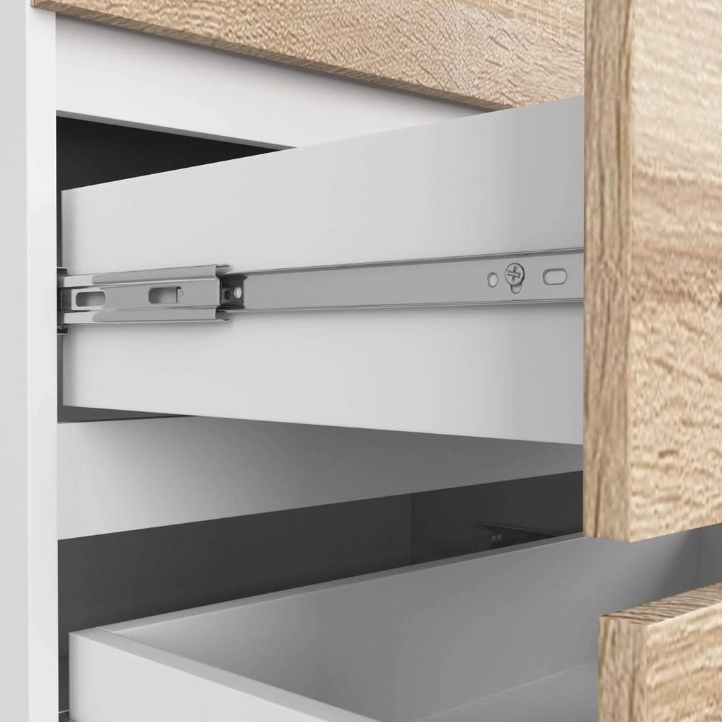 Komoda Rollo K 140 cm biela/dub sonoma