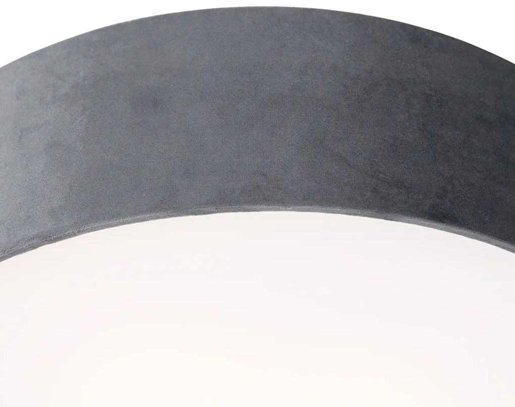 Moderné stropné svietidlo sivé 40 cm so zlatým vnútrom - Drum