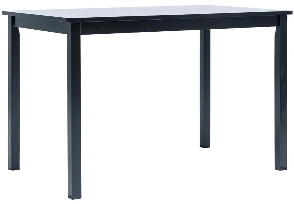 vidaXL Jedálenský stôl čierny 114x71x75 cm masívne kaučukové drevo