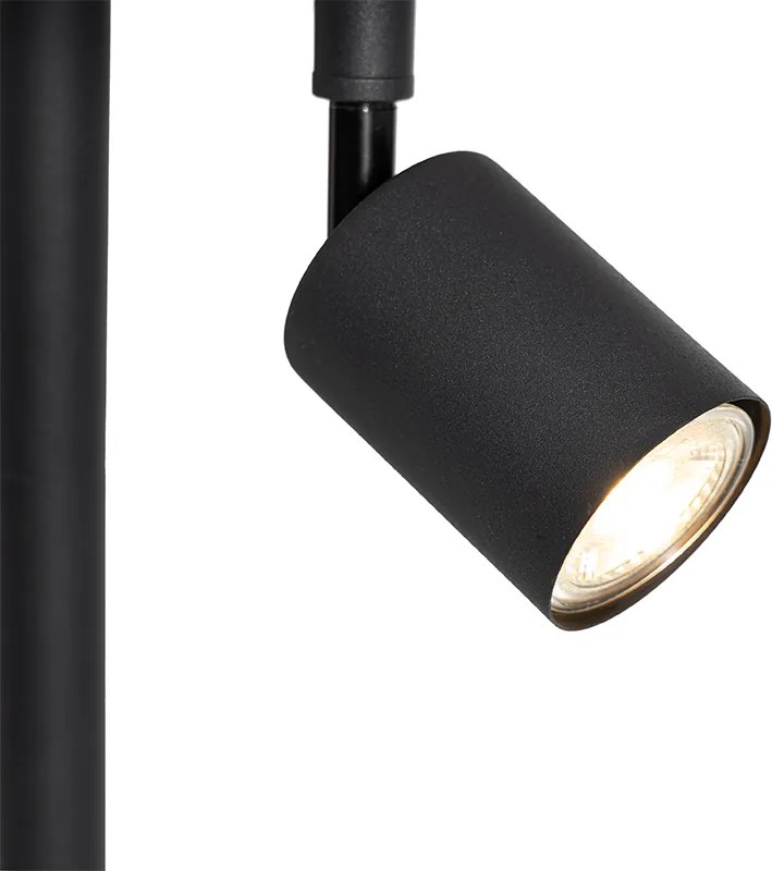 Stojaca lampa čierna s bielym vnútrom a lampou na čítanie - Jelena