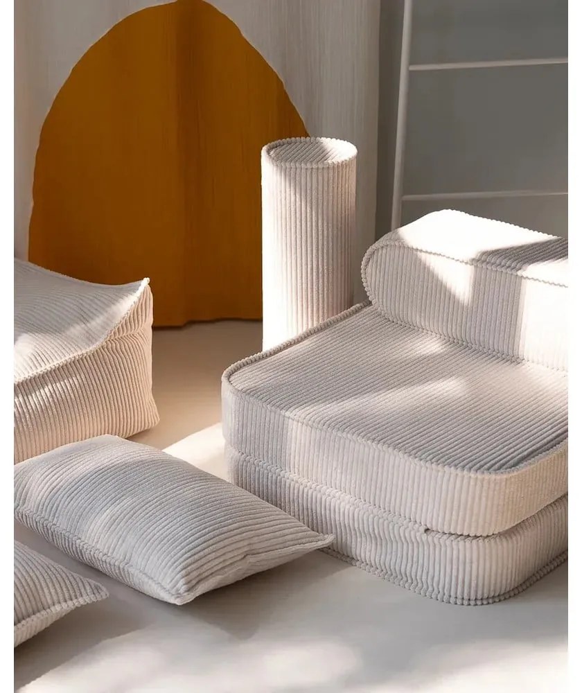 Krémový menčestrový detský pohovkový vankúš Roll – Wigiwama