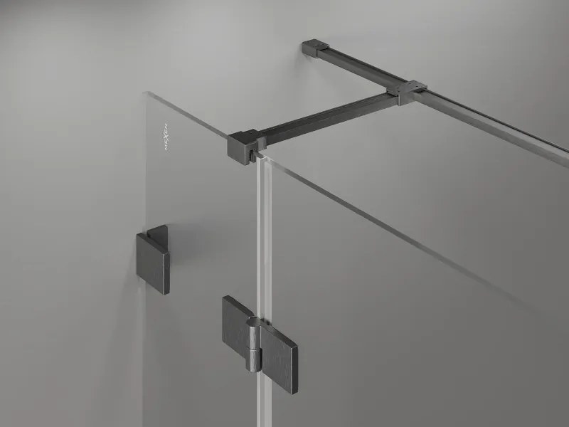 Mexen Lunar T, sklápací sprchový kút ľavý 115 x 70 cm, 8mm číre sklo, profil grafit brúsený, 834T-115-070-66-00-L