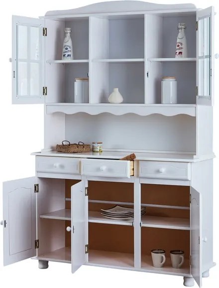 Široká vitrína In-Siena, bielena borovica