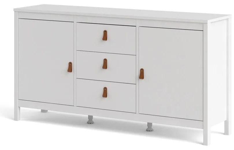 Biela nízka komoda 151x80 cm Madrid – Tvilum