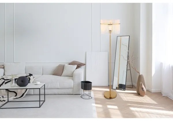 Globo 15698SM - Stojacia lampa GORLEY 1xE27/60W/230V zlatá