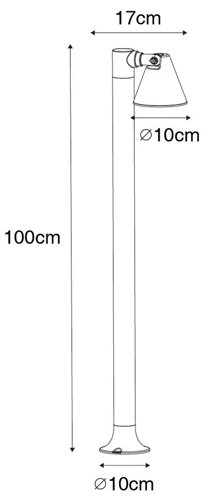 Moderný vonkajší stĺpik hrdzavo hnedý 100 cm IP44 nastaviteľný - Ciara