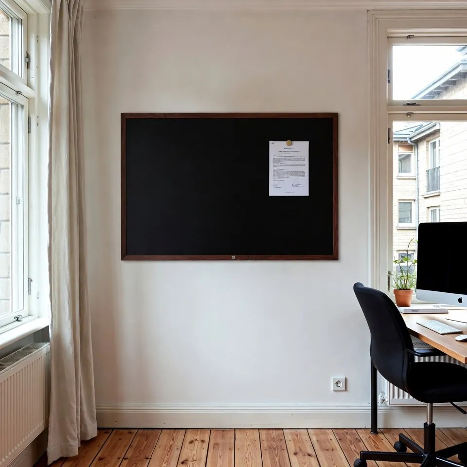 Toptabule.sk  Čierna magnetická tabuľa NATURE LINE v drevenom ráme PALISANDER 120x90 cm