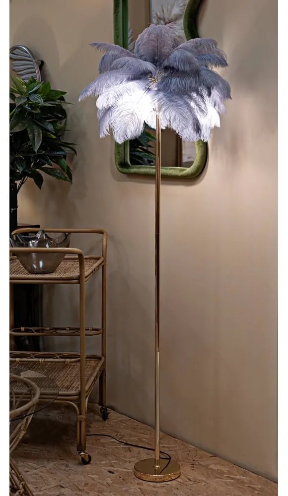Stojacia lampa v sivo-zlatej farbe (výška 160 cm) Palm – Mauro Ferretti