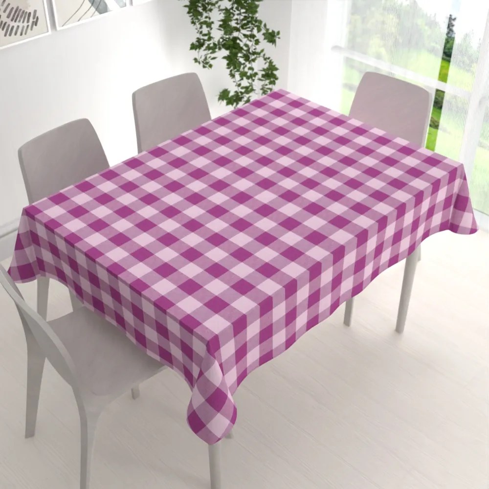 Biante Bavlnený obdĺžnikový obrus Olivia OL-021 Fialová kocka veľká 60x100 cm
