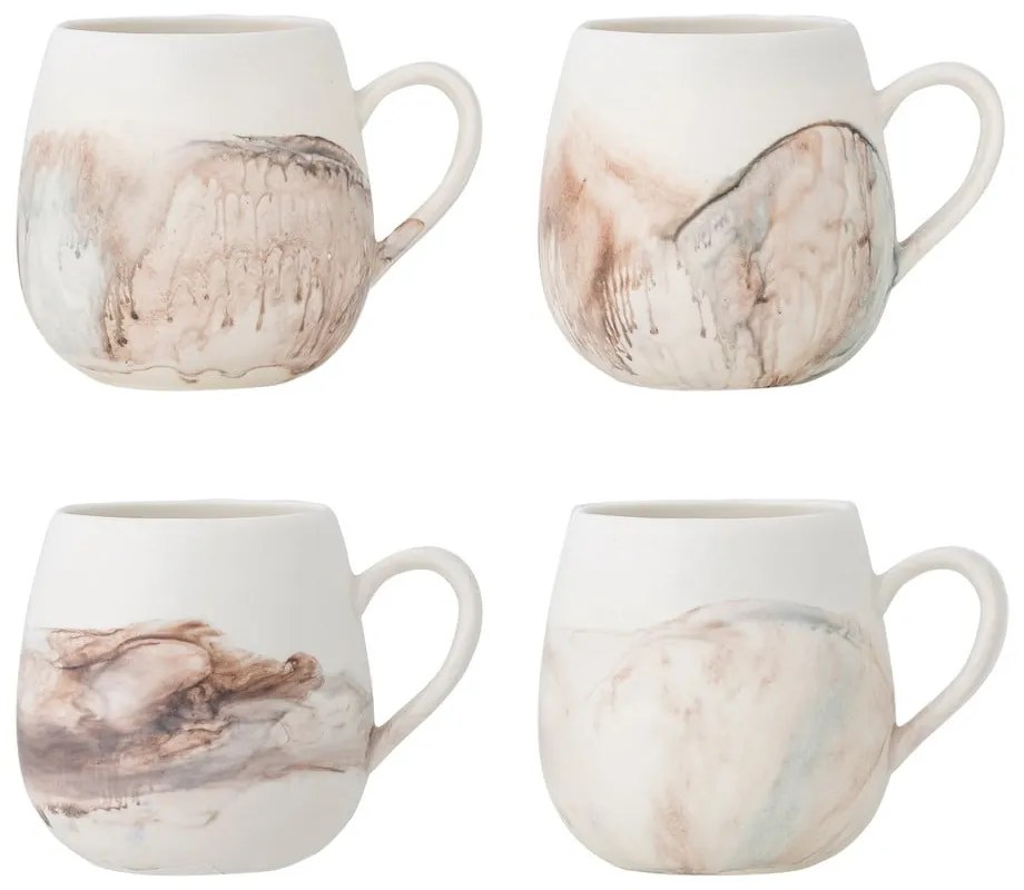 Krémové hrnčeky v súprave 4 ks z kameniny 250 ml Lyre – Bloomingville