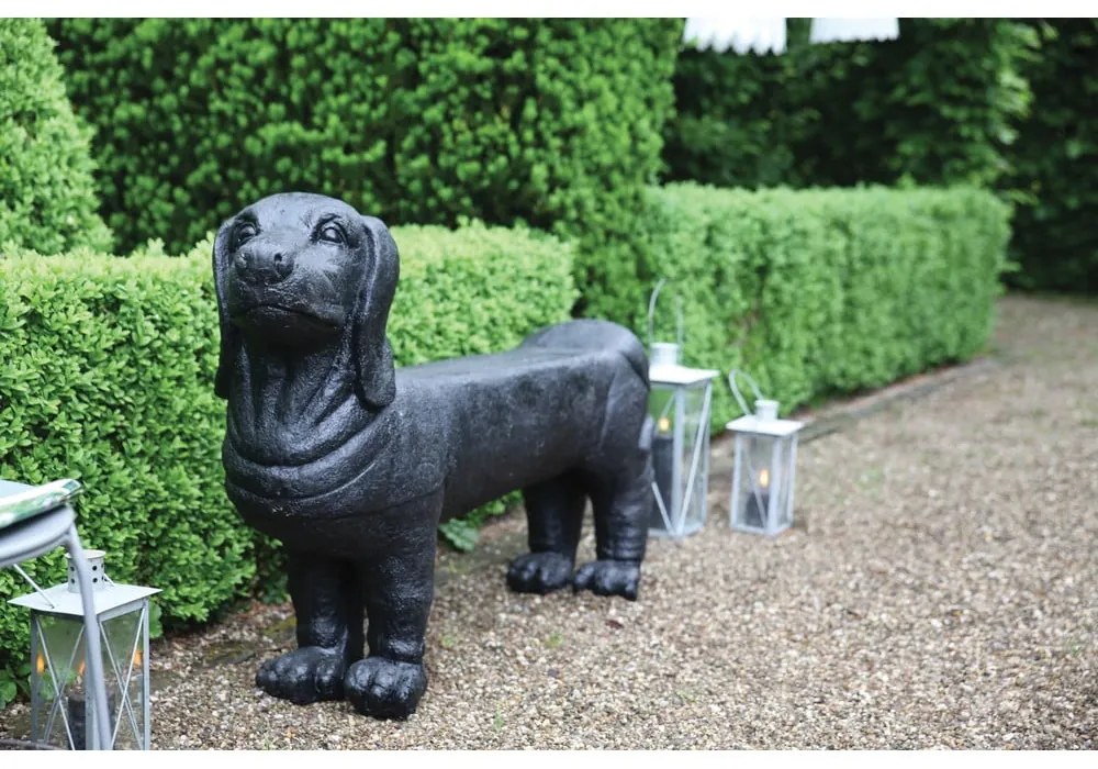 Čierna záhradná lavica Dachshund – Esschert Design