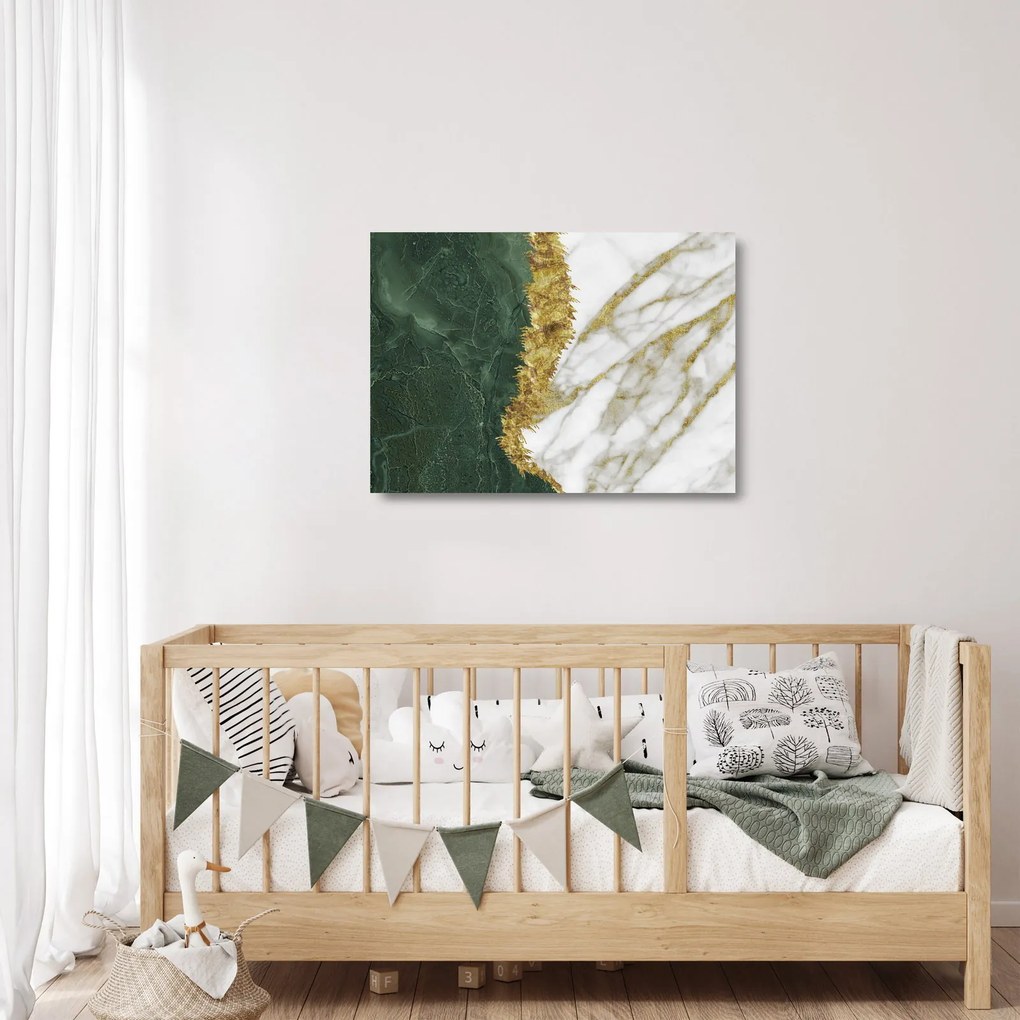 Sklenený obraz - Zelený mramor N⁰1 (70x50 cm)