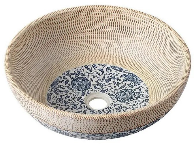 Béžové keramické okrúhle umývadlo ø 41 cm Priori – Sapho