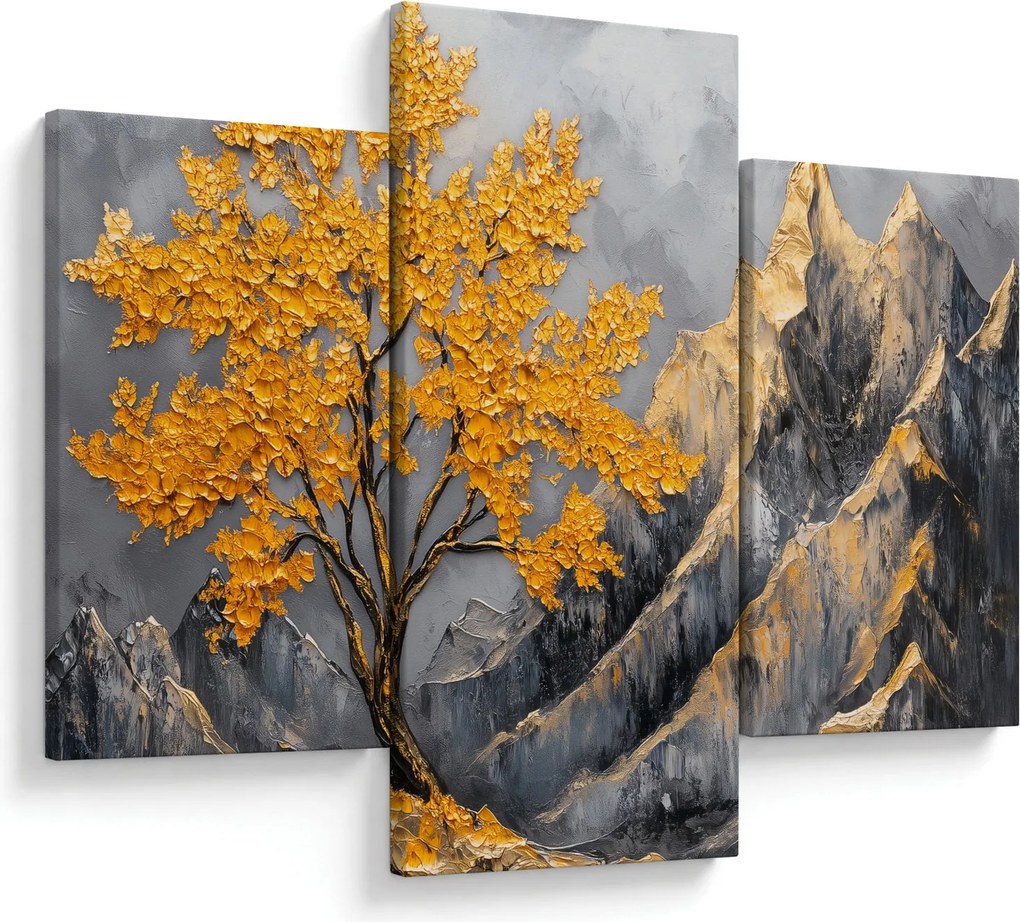 Obraz – Zlatý strom v horách (90x60 cm)