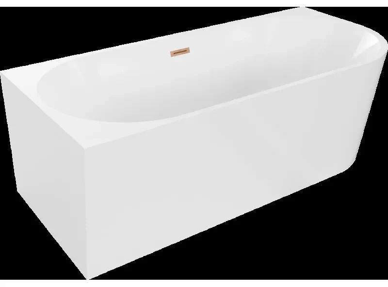 Mexen Mia vaňa voľne stojaca rohová ľavá 170 x 80 cm, biela, prepad mosadz brúsená - 52691708000L-65