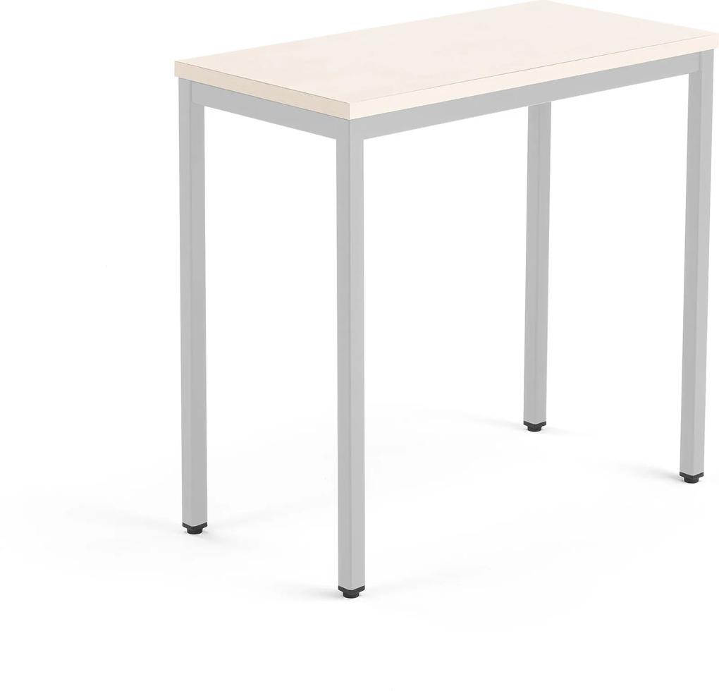 Bočný kancelársky pracovný stôl Modulus, 800x400 mm, breza/strieborná
