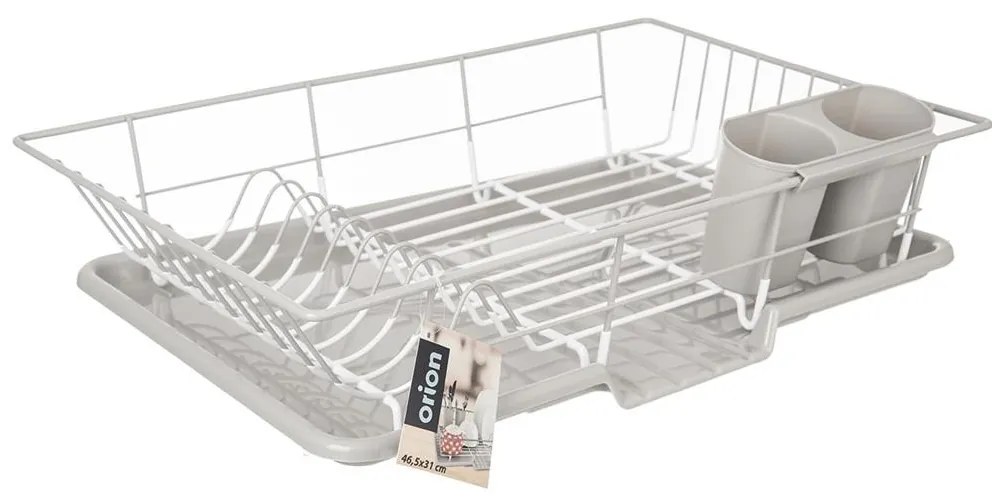 Orion Odkvapkávač na riad, bielo-sivý, až na 10 tanierov, ARIES