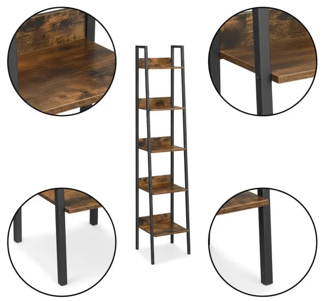 Polica RIVEN RUSTIC hnedá