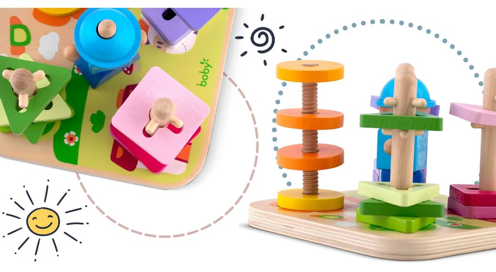 Drevená triediaca hračka - puzzle RK-866 Ricokids