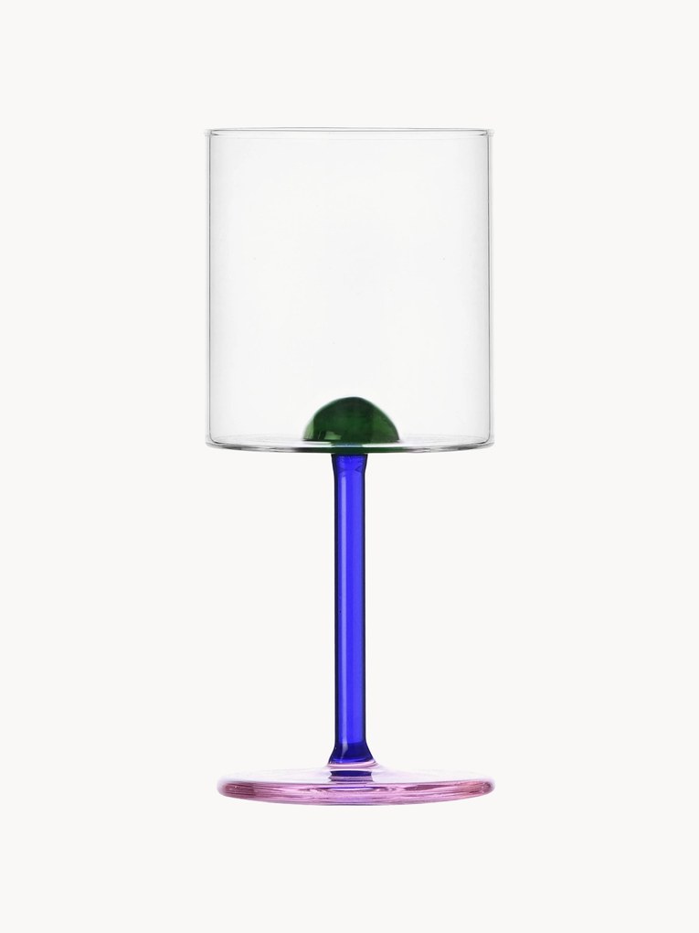 Ručne vyrobený pohár na víno z borosilikátového skla Dot