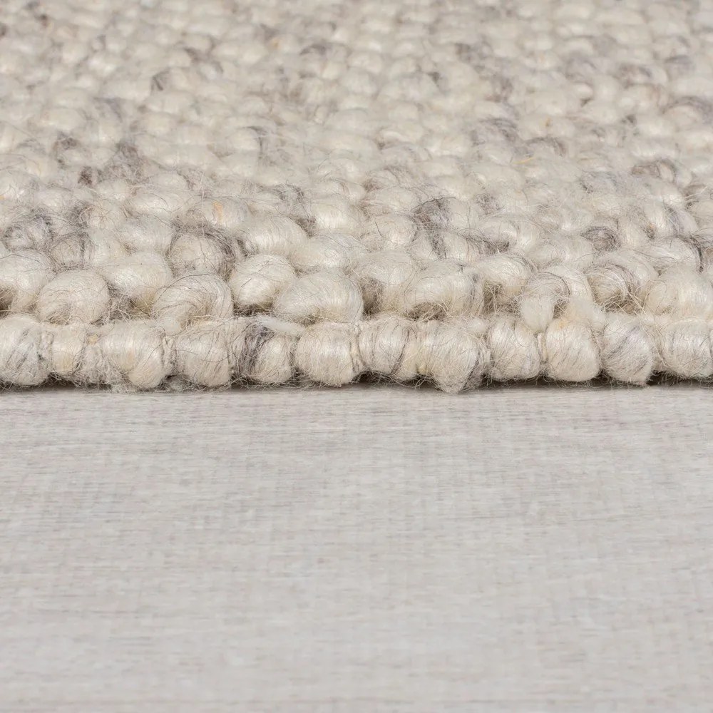Krémový ručne tkaný behúň s prímesou vlny 60x230 cm Minerals Border – Flair Rugs