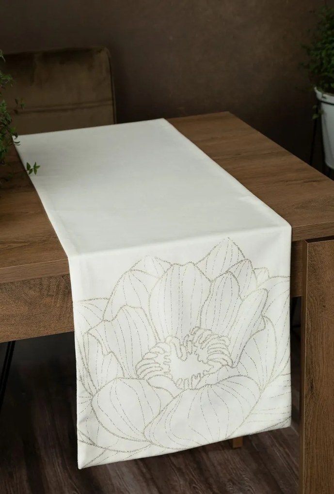 Dekorstudio Elegantný zamatový behúň na stôl BLINK 13 biely Rozmer behúňa (šírka x dĺžka): 35x220cm