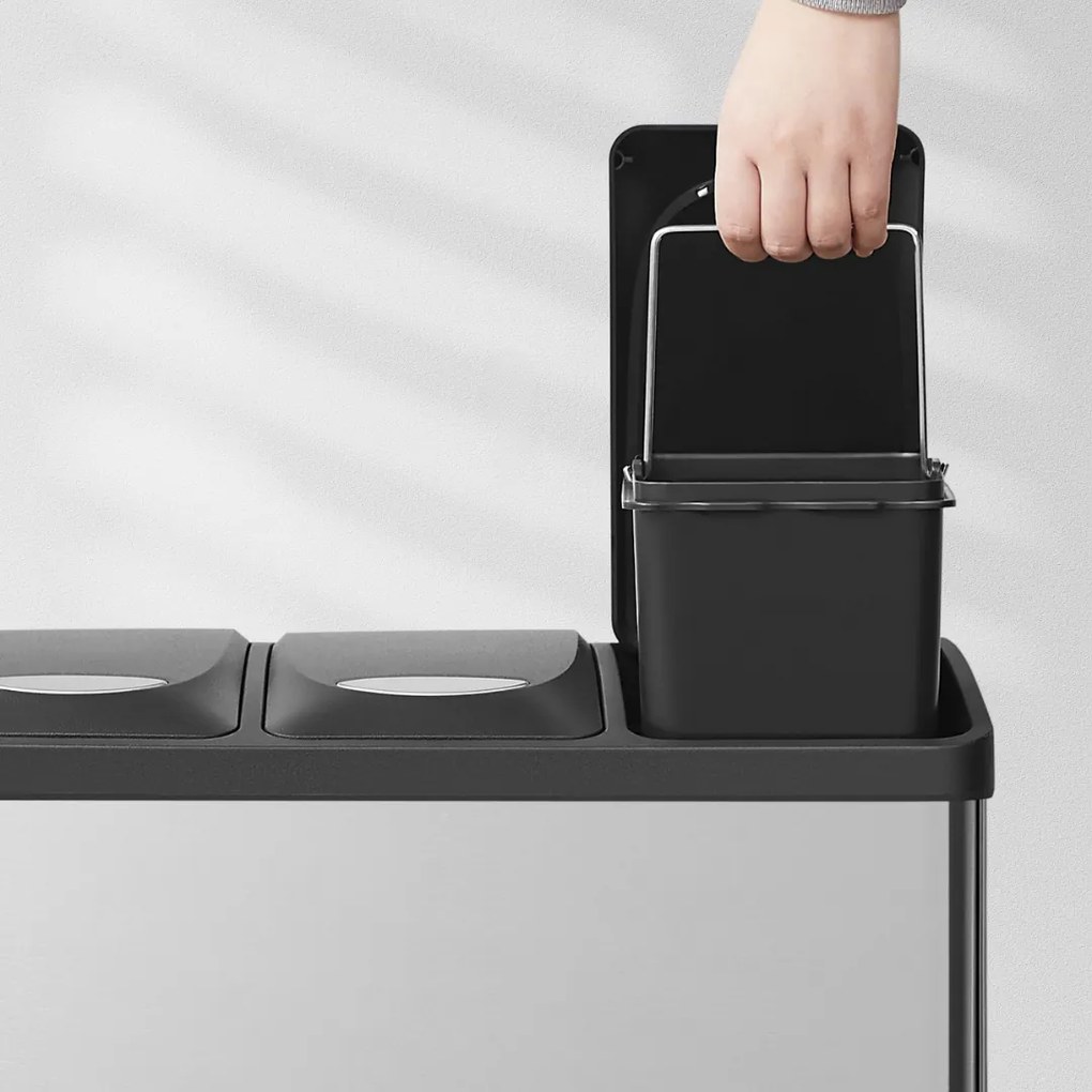Kôš na separovanie odpadu SORT 24l (3x8l), strieborná Jurhan
