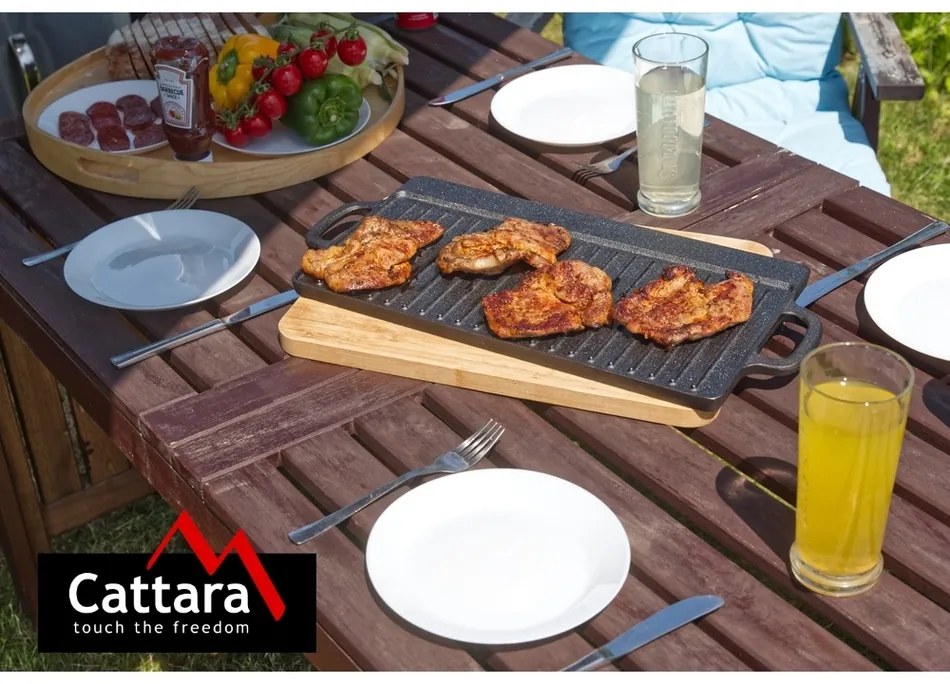 Cattara 13064 Grilovací plát s držadlami Liatina, 50 x 23 cm