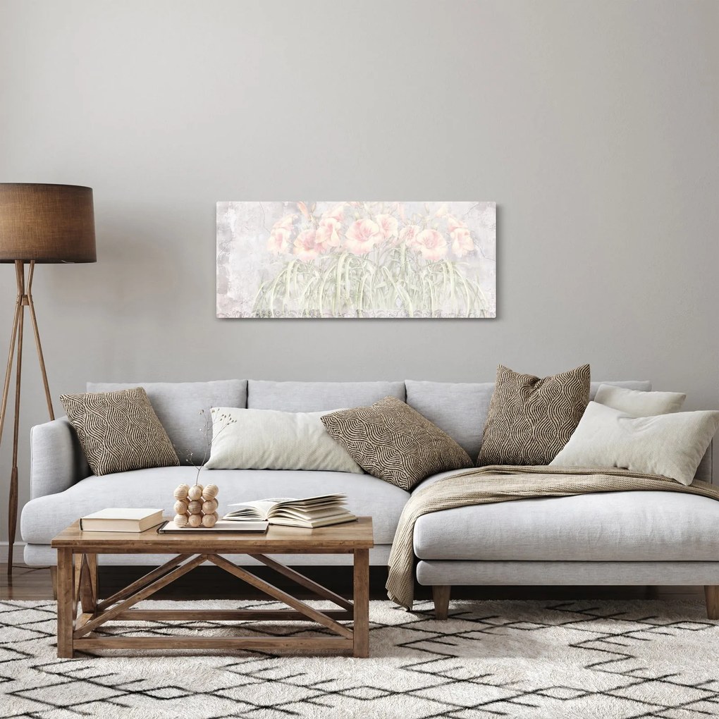 Obraz - Freska ľalií (120x50 cm)