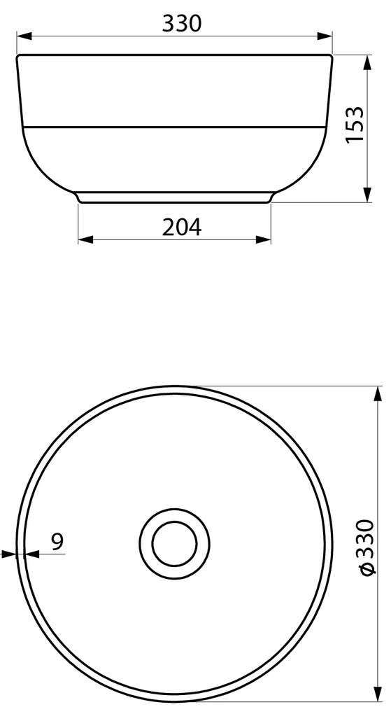Sapho Sapho, EMMI keramické umývadlo na dosku, priemer 33cm, biela, TU0077